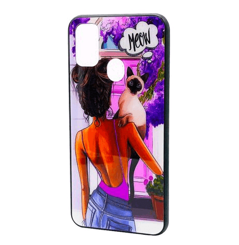 Чохол Girls Glass для Samsung M30s/M21 Meow-0