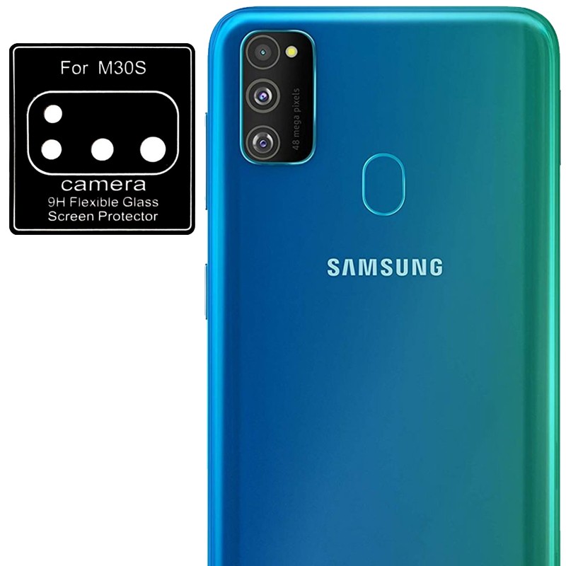Захисне скло на камеру для Samsung M30s чорне (без упаковки)-0