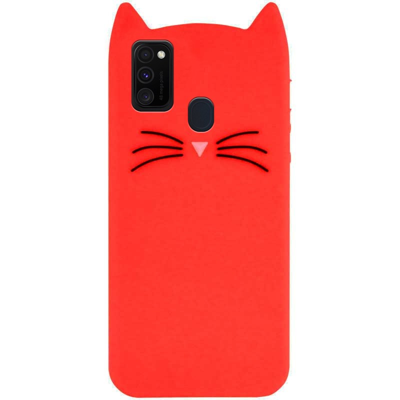 Накладка 3D Cat для Samsung M30s/M21 червона-0
