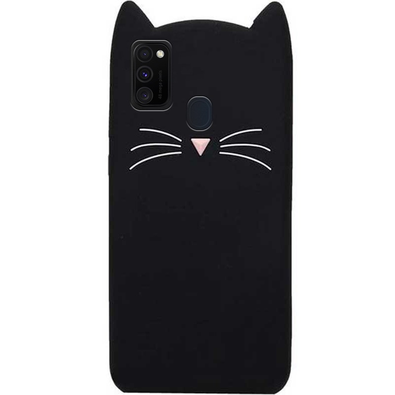Накладка 3D Cat для Samsung M30s/M21 чорна-0