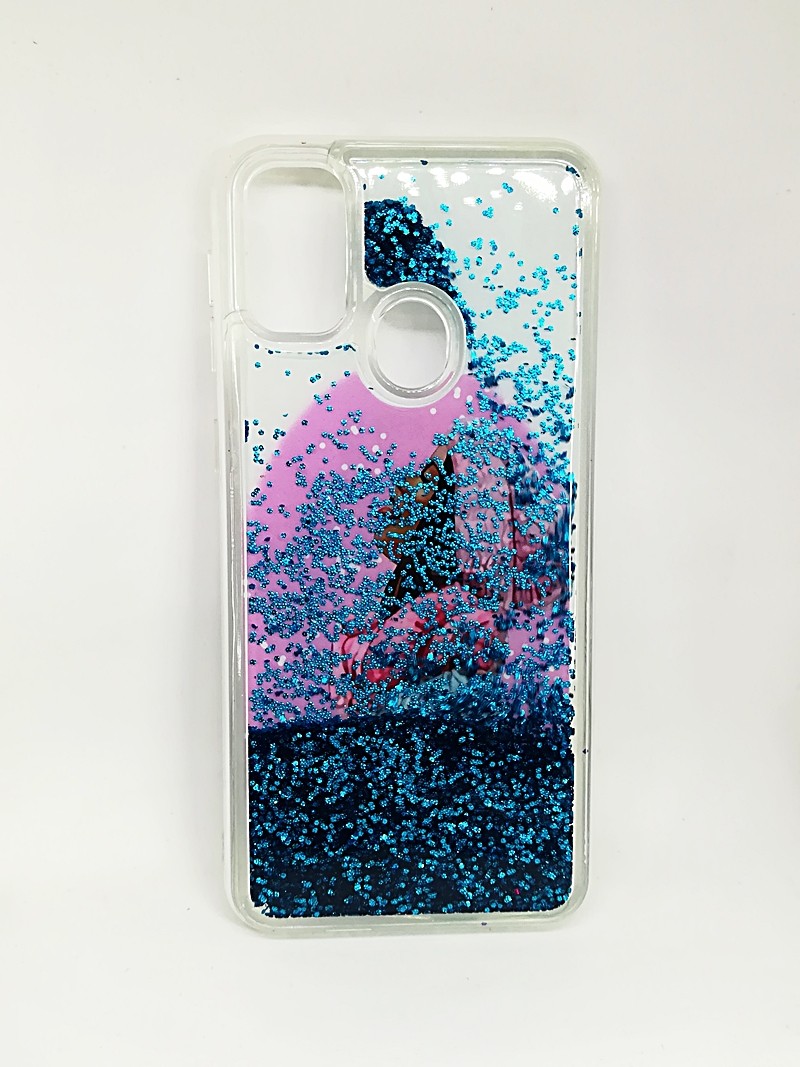 Накладка Fluid Painted для Samsung M30S/M21  "Дівчина і сніг" (переливається)-0