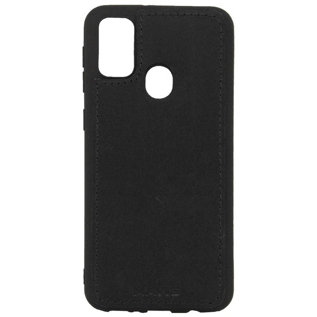 Накладка MAVIS для Samsung M30s/M21  шкіряна чорна-0