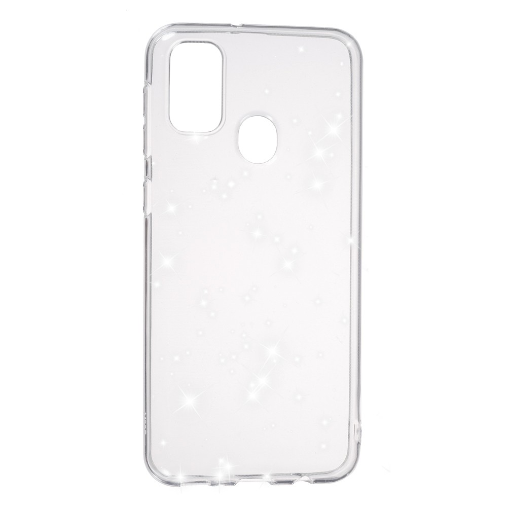 Накладка Molan Cano Glossy Jelly для Samsung M30s прозора з блискітками-0