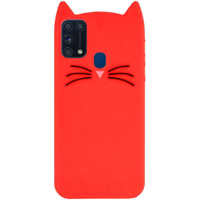 Накладка 3D Cat для Samsung M31 червона-0