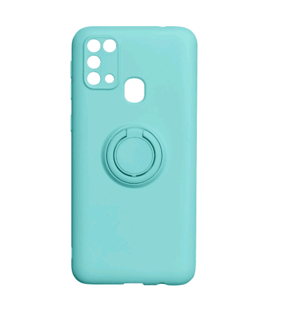 Накладка ColorRing з кільцем для Samsung M31 бірюзова-0