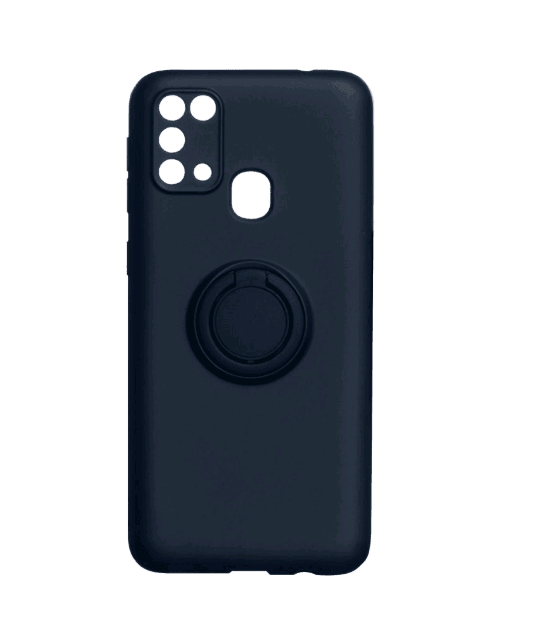Накладка ColorRing з кільцем для Samsung M31 темно-синя-0