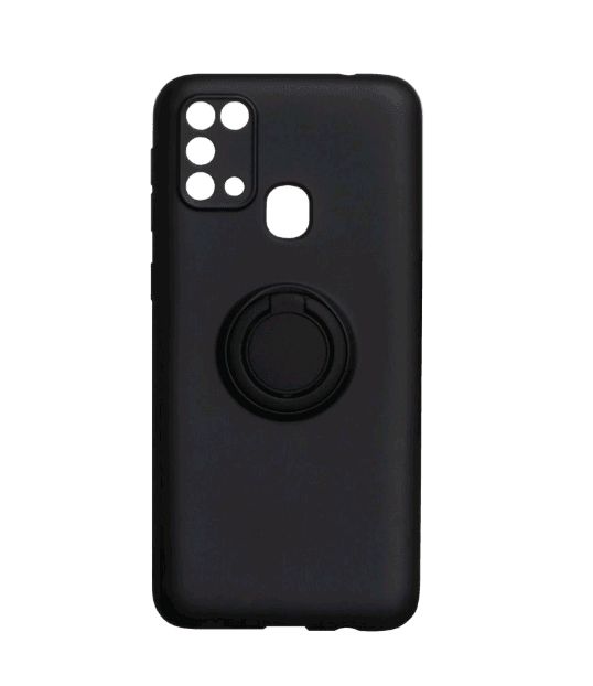 Накладка ColorRing з кільцем для Samsung M31 чорна-0