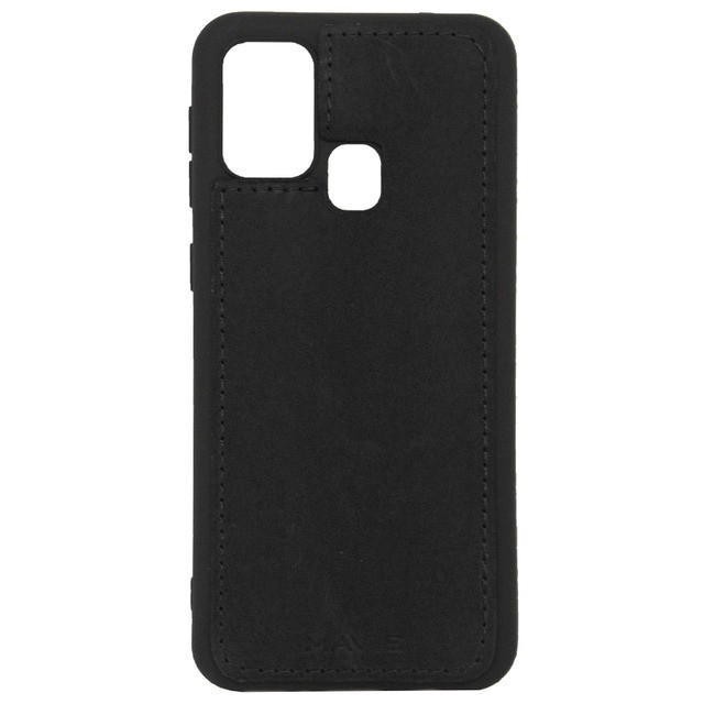 Накладка MAVIS для Samsung M31  шкіряна чорна-0