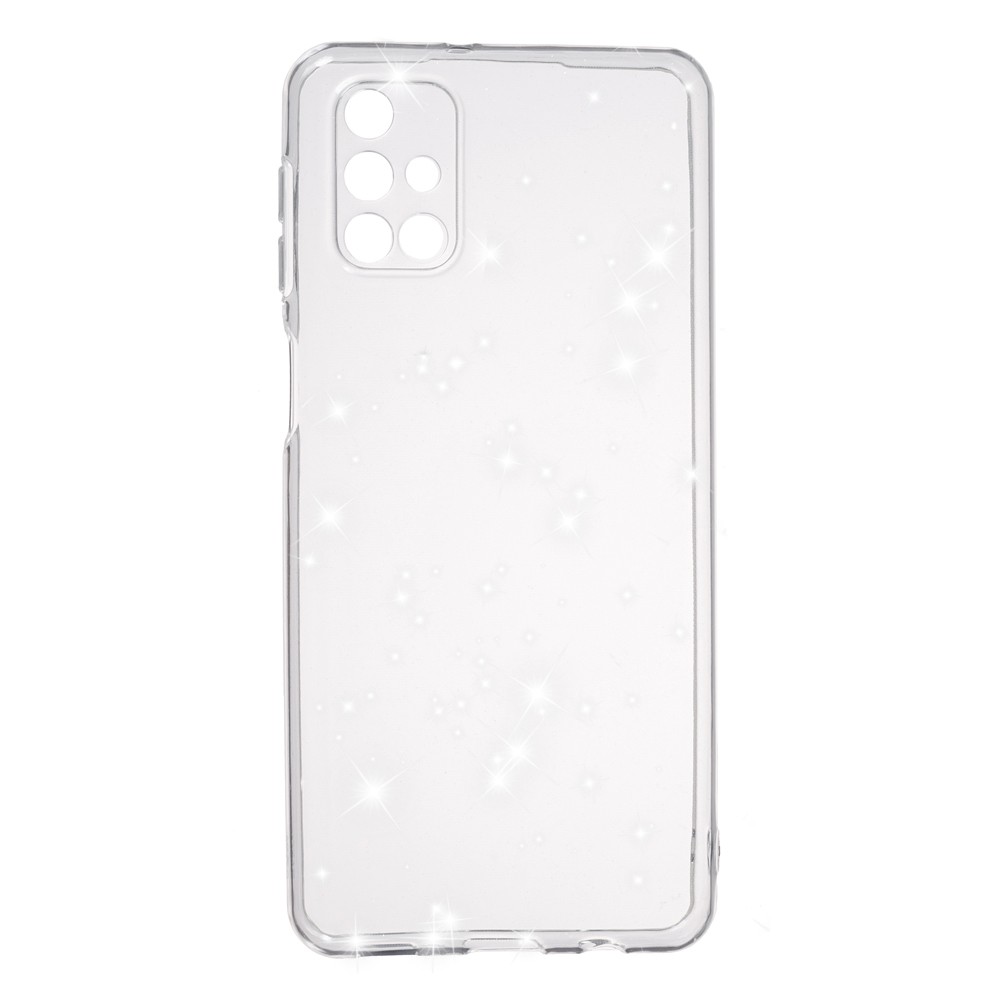Накладка Molan Cano Glossy Jelly для Samsung M31s прозора з блискітками-0