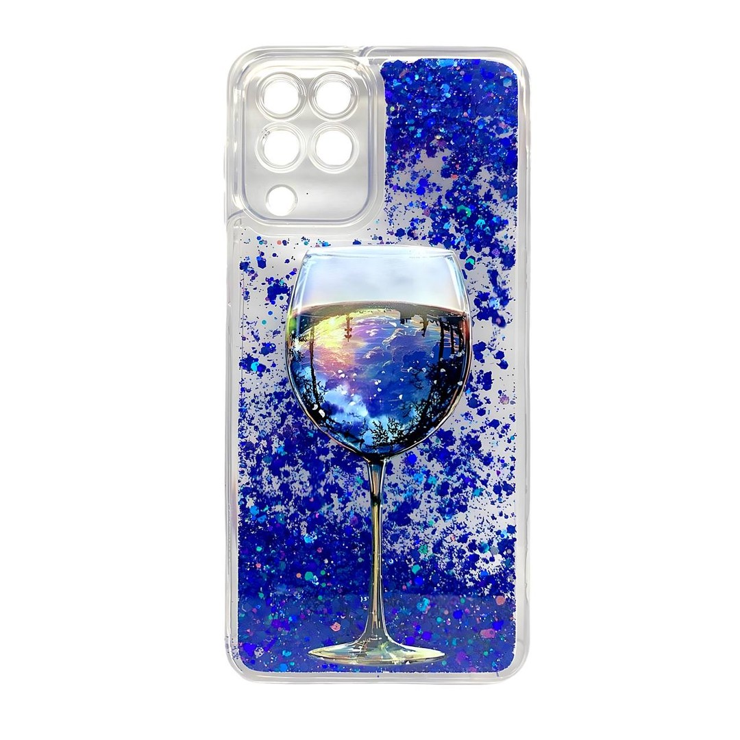 Накладка Fluid Painted для Samsung M33 Бокал (блисківки плавають)-0