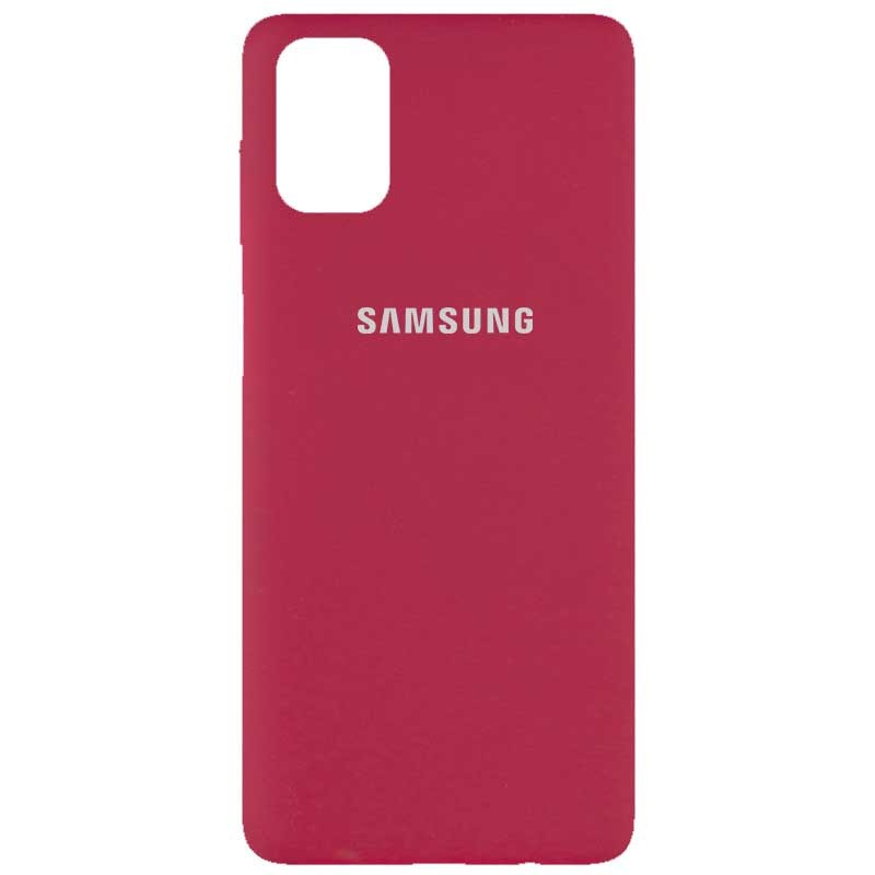 Silicone Cover Full Protective (AA) для Samsung M51 (Rose Red)-0
