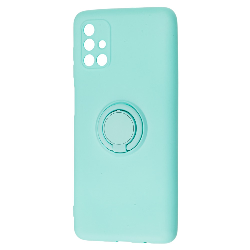 Накладка ColorRing з кільцем для Samsung M51 бірюзова-0