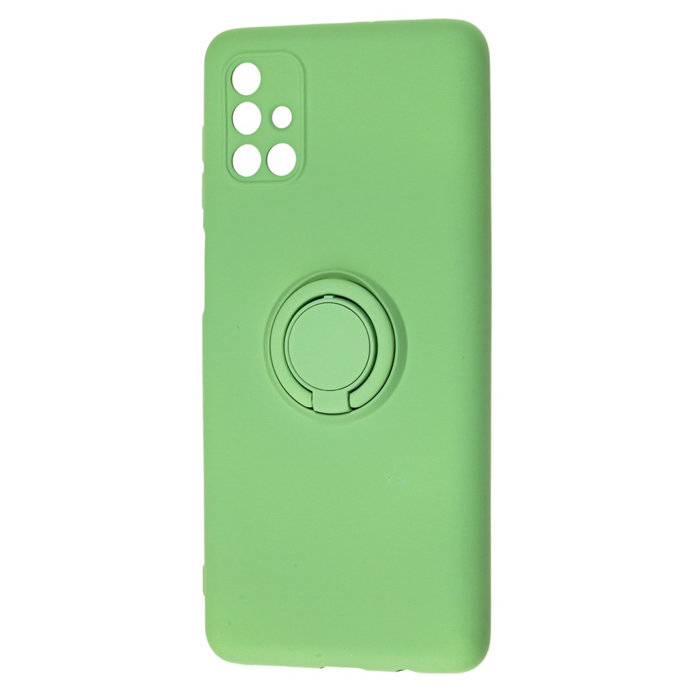 Накладка ColorRing з кільцем для Samsung M51 зелена-0