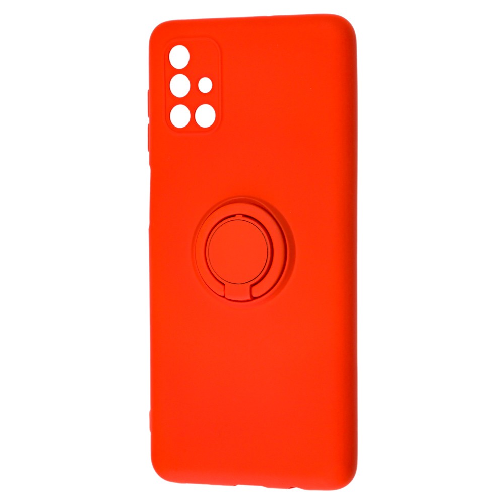 Накладка ColorRing з кільцем для Samsung M51 червона-0