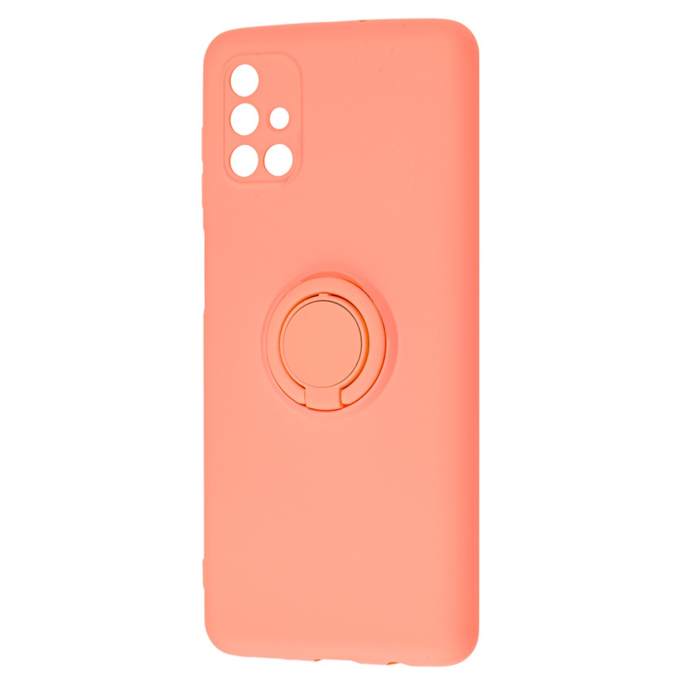 Накладка ColorRing з кільцем для Samsung M51 персикова-0