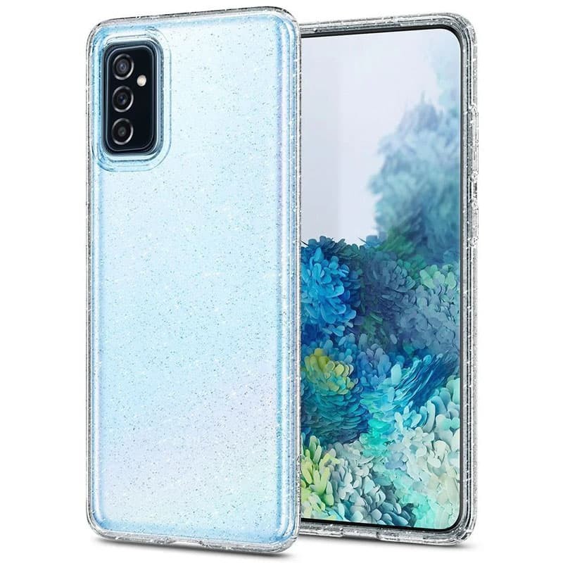 Накладка Molan Cano Glossy Jelly для Samsung M52 прозора з блискітками-0