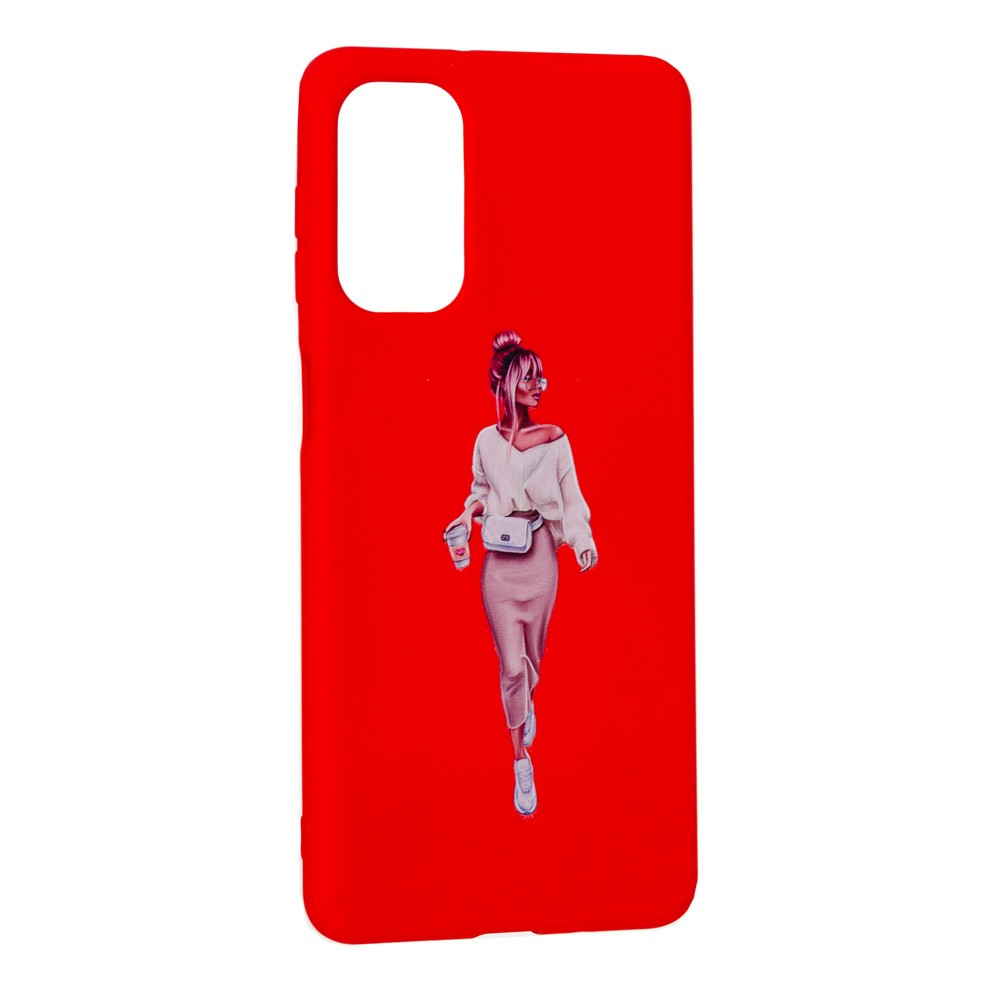Накладка Silicone ART для Samsung M52  "Lady Red"-0