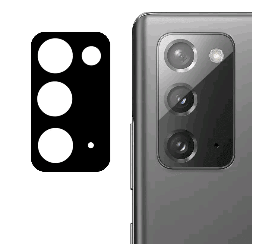 Гнучке захисне скло 0.18mm на камеру для Samsung Note 20 чорне-0