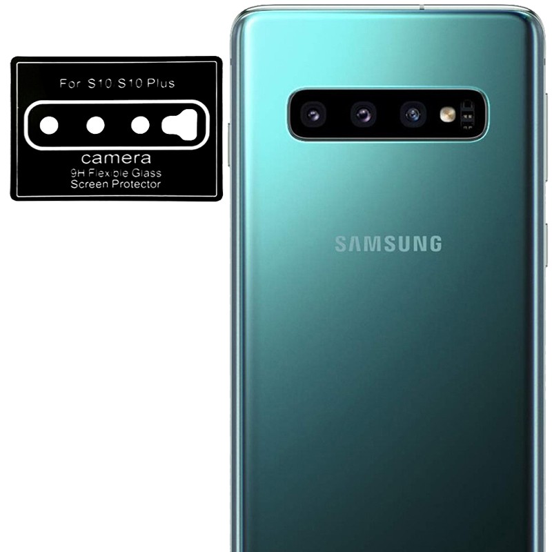 Захисне скло на камеру для Samsung S10/S10 Plus чорне (без упаковки)-0