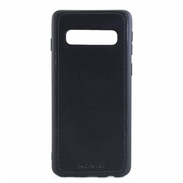 Накладка MAVIS для Samsung S10 шкіряна чорна-0