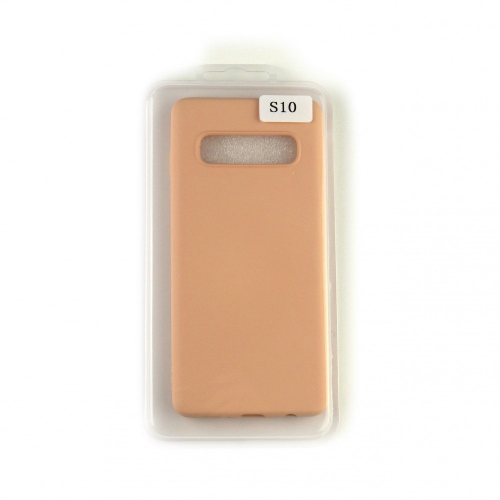 Silicone Case Full Cover для Samsung S10 рожеве золото-0