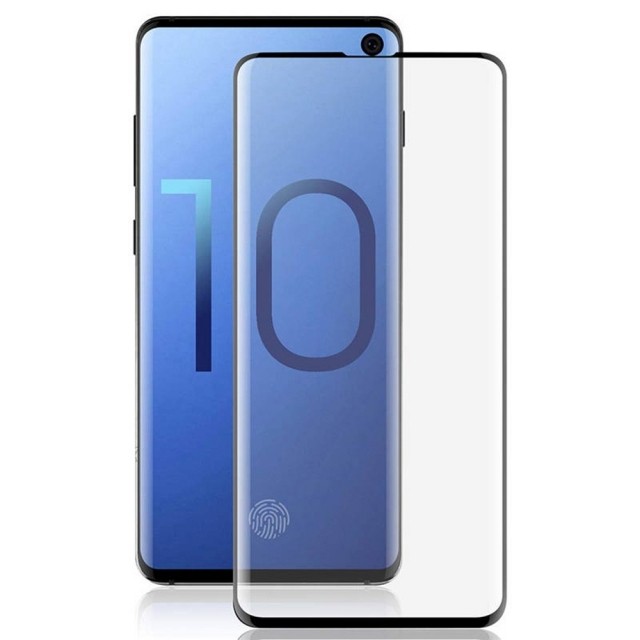 Захисне скло Full Glue для Samsung S10 з чорною рамкою-0