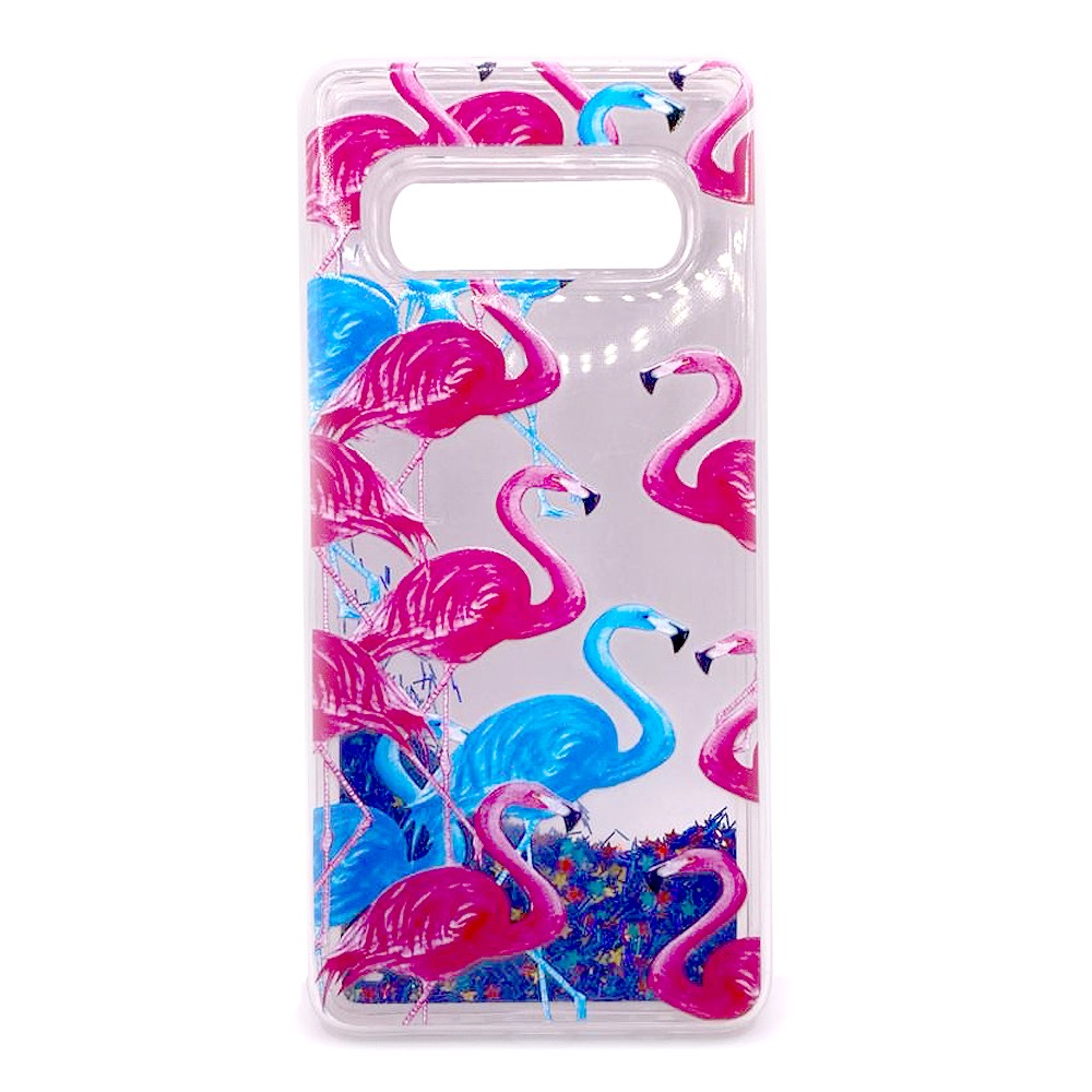 Накладка  WATERSTYLE для Samsung S10 Plus Фламінго (переливається)-0
