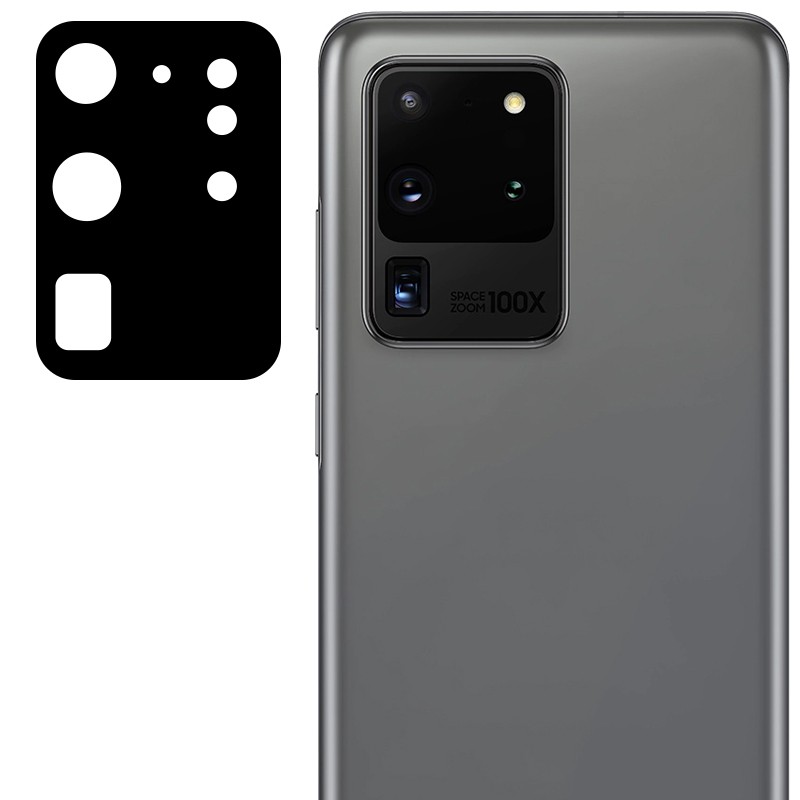 Захисне скло на камеру для Samsung S20 Ultra чорне (без упаковки)-0