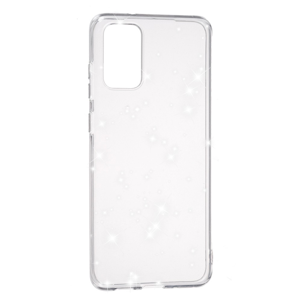 Накладка Molan Cano Glossy Jelly для Samsung S20 plus  прозора з блискітками-0