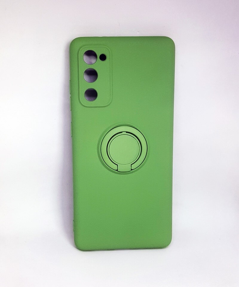 Накладка ColorRing з кільцем для Samsung S20 FE зелена-0