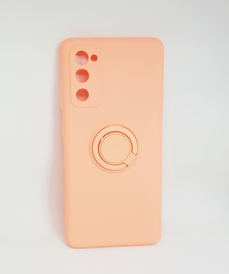 Накладка ColorRing з кільцем для Samsung S20 FE персикова-0