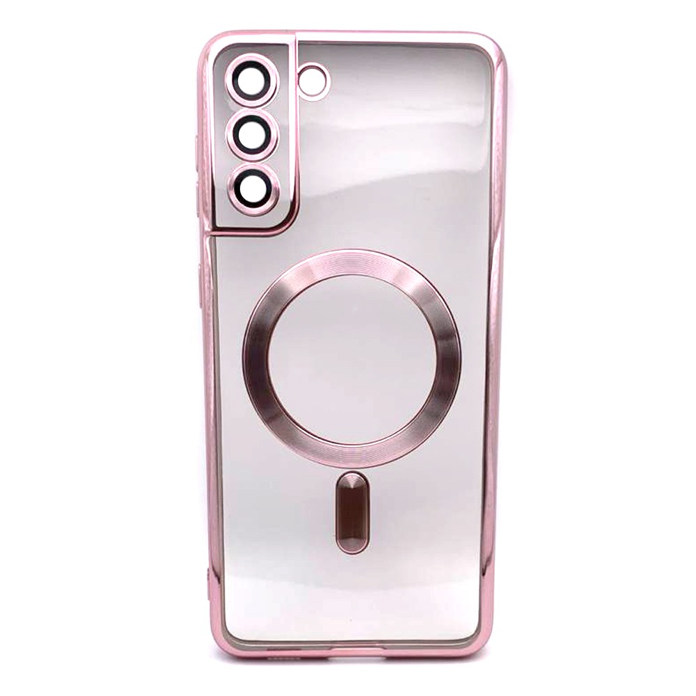 Накладка Magsafe Berlia Electroplate Camera Glass для SAMSUNG S21 Plus (Pink)-0
