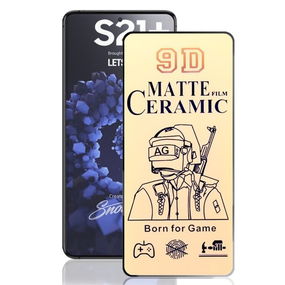 Гнучке скло Ceramic MATT для Samsung S21 Plus матове з чорною рамкою-0