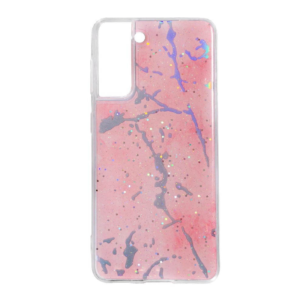 Накладка Marble для Samsung S21 Pink-0