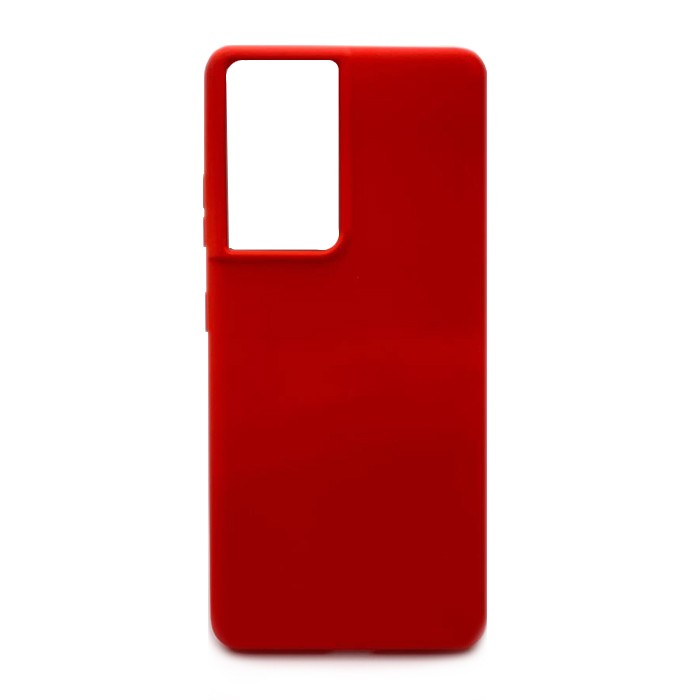 Накладка Soft Silicone Case для Samsung S21 Ultra малинова-0