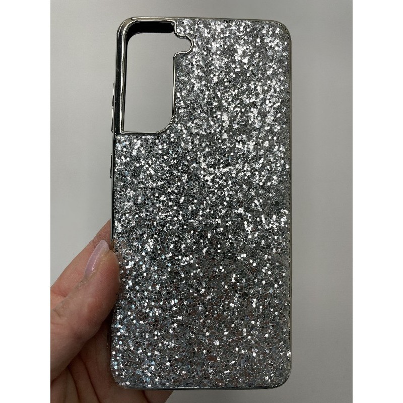Чохол SEQUIN для Samsung S21 FE паєтки срібні-0