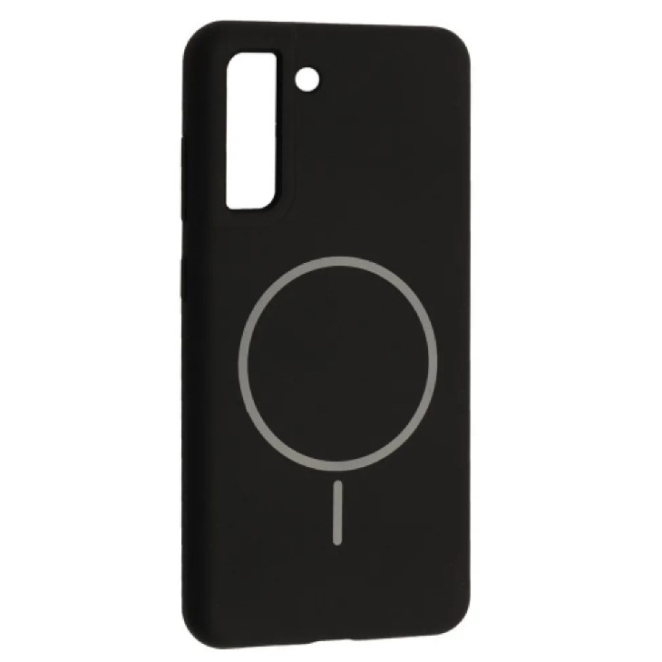 Silicone Case Full Protective (AA) with MagSafe для Samsung S21FE (Black)-0