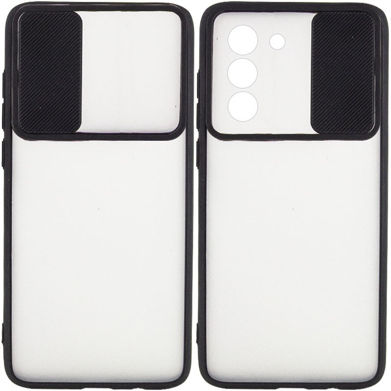 Накладка Camshield mate TPU для Samsung S21 FE чорна шторка-0