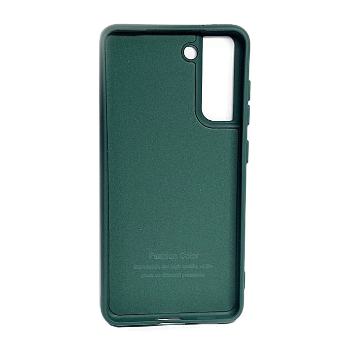 Silicone case no logo для Samsung S21FE (Dark green)-1