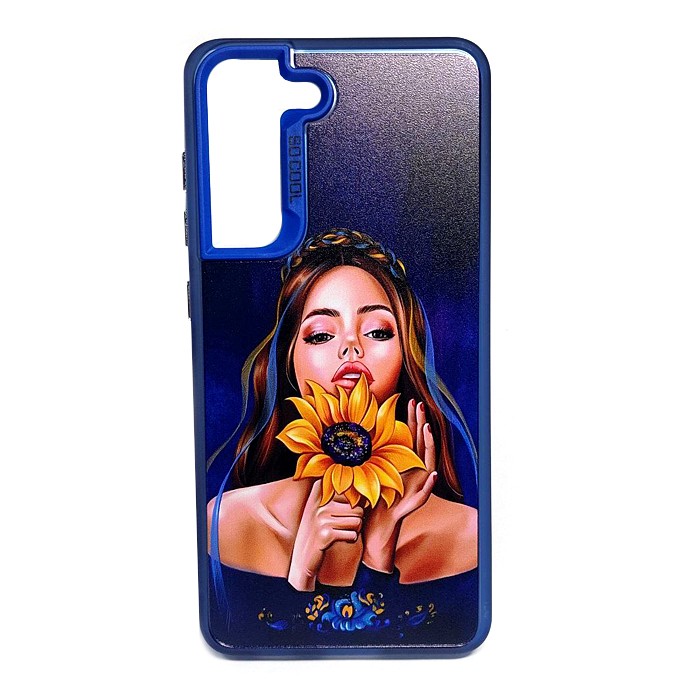 Накладка Totu Gingle Print для Samsung S21 Дівчина з соняхом-0