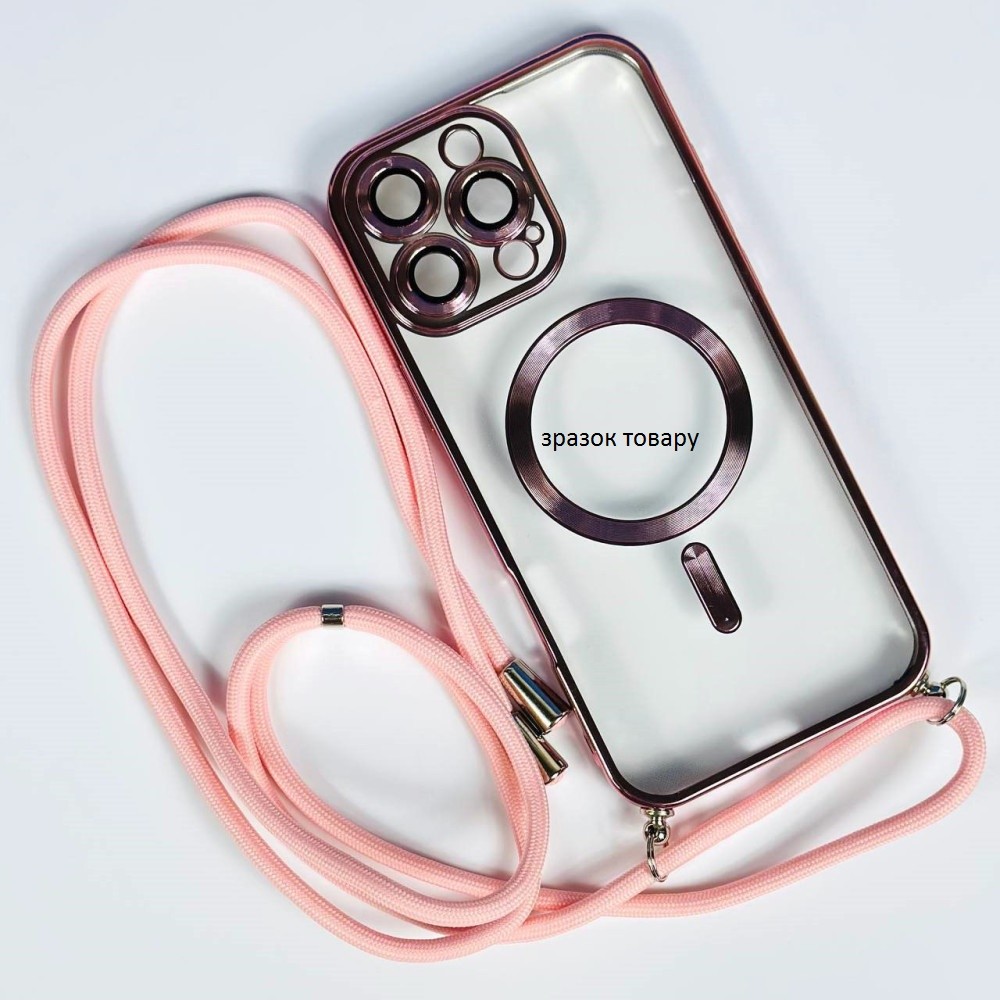 Накладка Lanyar Magsafe Crossbody для Samsung S22 (Рожеве золото)-0