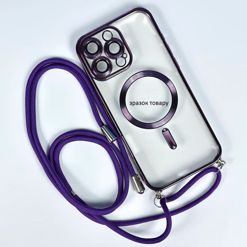 Накладка Lanyar Magsafe Crossbody для Samsung S22 (Фіолетова)-0