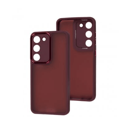 Накладка Luxury Metal Lens для SAMSUNG S23 (Марсала)-0