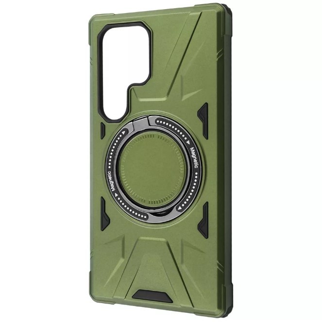 Накладка WAVE Iron Grip with Magnetic Ring для Samsung S23 Ultra (dark green)-0