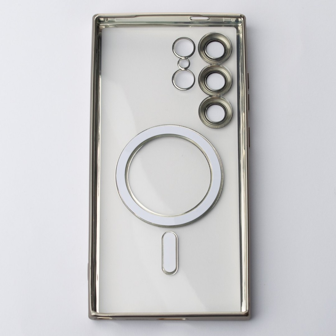 Накладка Metal Matte Case MagSafe для Samsung S23 Ultra (Silver)-1