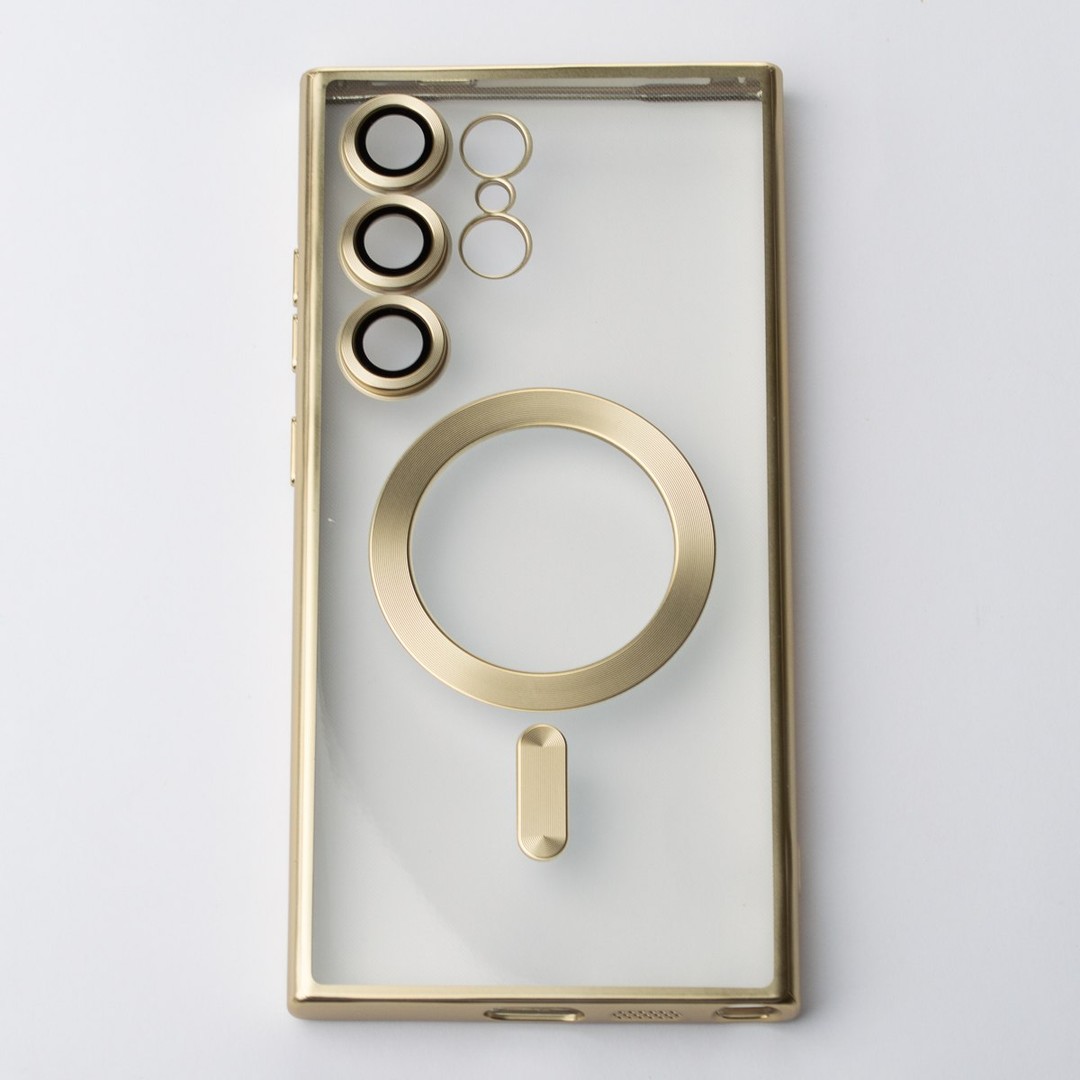 Накладка Metal Matte Case MagSafe для Samsung S24 Ultra (gold titanium)-0