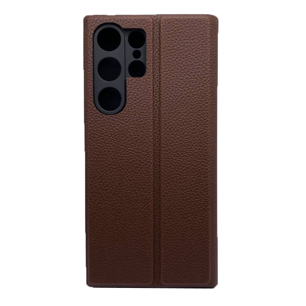 Книжка Leather Flip case для Samsung S23 Ultra (Brown)-1
