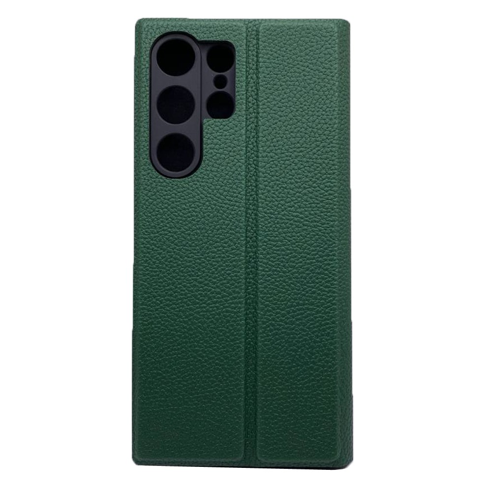 Книжка Leather Flip case для Samsung S23 Ultra (Dark green)-1