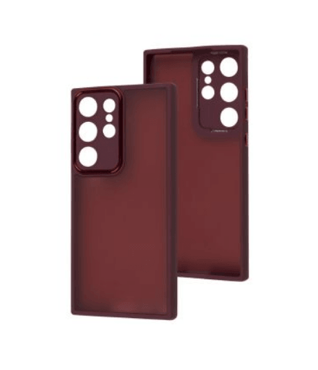 Накладка Luxury Metal Lens для SAMSUNG S23 Ultra (Марсала)-0