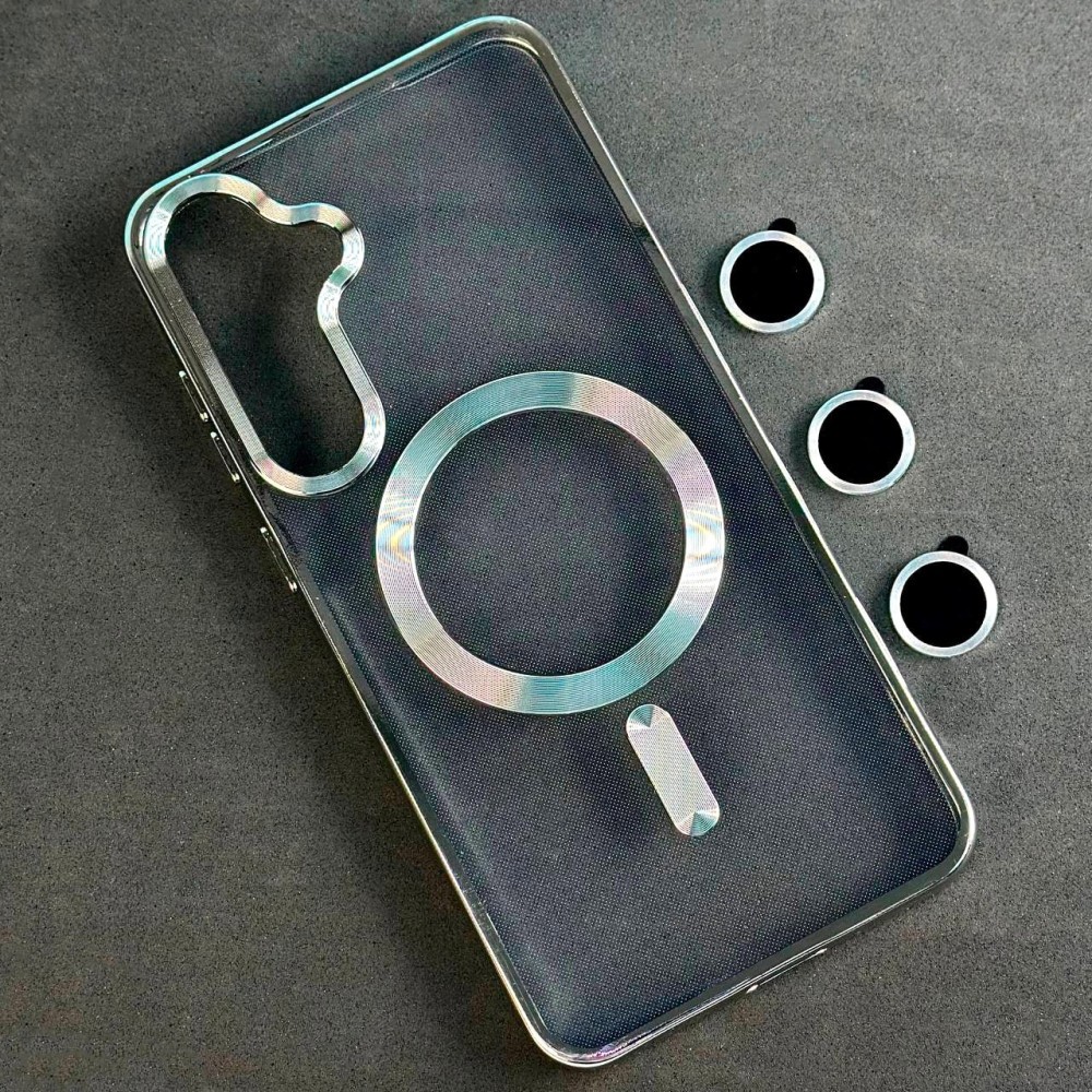 Накладка Chrome Crystal Camera Case MagSafe для Samsung S25 (Silver)-0